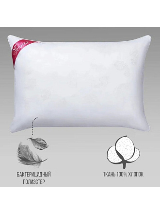Подушка 50 х 70 см, Лебяжий искусственный пух, Премиум, чехол хлопок, Verossa, 169516