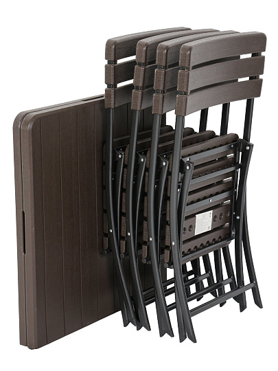 Мебель садовая Green Days, Комфорт, корич, стол, 152х74,5х72 см, 4 стула, 150 кг, YTHD123