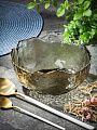 Салатник стекло, круглый, 16х7 см, 0.71 л, отвод золотом, Графит, Y6-10083/B150012 - фото 3