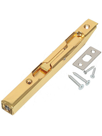 Шпингалет торцевой, ригель круглый, Trodos, 160 мм, 205044, золото