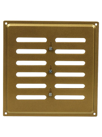 Решетка вентиляционная металл, регулируемая, 200х200 мм, золотая, Event, 200х200ВРР