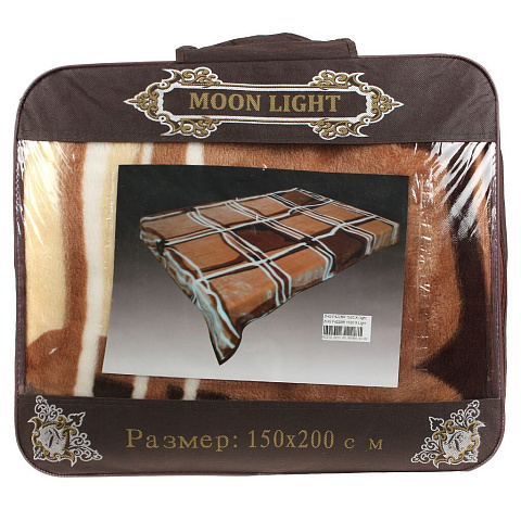 Плед Moon Light полутораспальный (150х200 см) полиэстер, в сумке, Пьяная клетка 62255