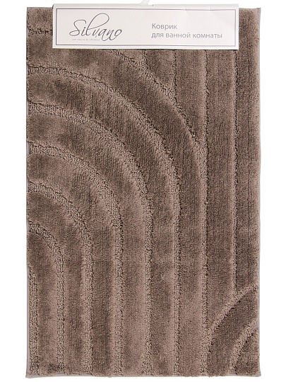 Коврик для ванной, 0.5х0.8 м, полиэстер, кофе, Silvano, Линии, Y4-11471