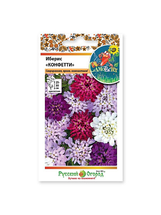 Семена Цветы, Иберис, Конфетти, 0.1 г, смесь, цветная упаковка, Русский огород