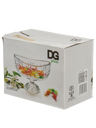 Ваза для конфет, стекло, 18.5х11х13.5 см, Kaveh, Sunstar, CB7142GCL