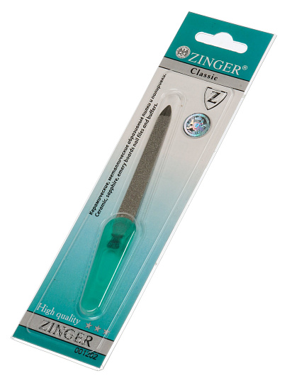 Пилка для ногтей, металл, 5 см, алмазная, в ассортименте, Zinger
