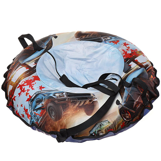 Санки-ватрушка Fani Sani, Red Cars, 80 см, 80 кг, с буксировочным тросом, с ручками, 81093