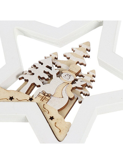 Елочное украшение Эко коллекция Звезда, 13 см, МДФ, Y4-8479