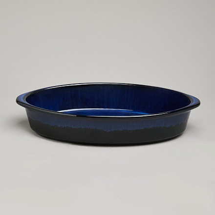 Форма для запекания керамика, 22х37х7 см, 2.5 л, овальная, Agness, Reactive Blue, 780-129
