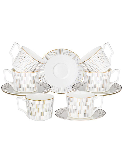 Набор чайный фарфор, 12 предметов, на 6 персон, 250 мл, Lefard, Aurora, 440-263, подарочная упаковка