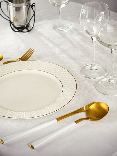 Скатерть 145х180 см, 100% хлопок, Лёгкость хлопка Кружева, белая, AI-1504036