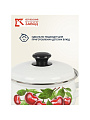 Кастрюля эмалированная сталь, 1.5 л, крышка сталь, сферический, Керченский металлургический завод, Вишневый сад, 61904-082/6, белая - фото 6