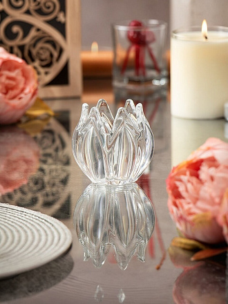 Подсвечник декоративный стекло, 1 свеча, 5.5х7 см, Y4-4886