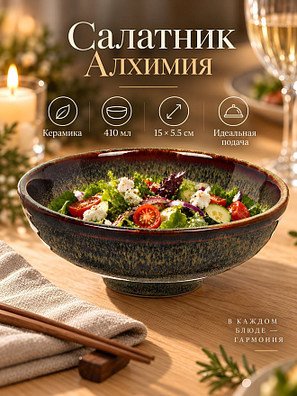 Салатник керамика, 15х5.5 см, 0.41 л, Алхимия, Y4-13432