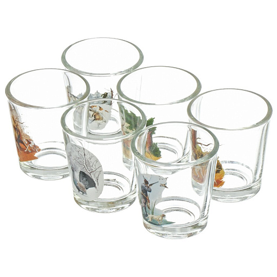 Набор для спиртного 7 предметов, стекло, графин, стопка 50 мл 6 шт, Декостек, Егерь, 1232-Д