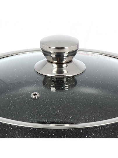 Жаровня алюминий, 26 см, 3 л, антипригарное покрытие, Горница, Induction Гранит, Иж2611аг, с крышкой, индукция