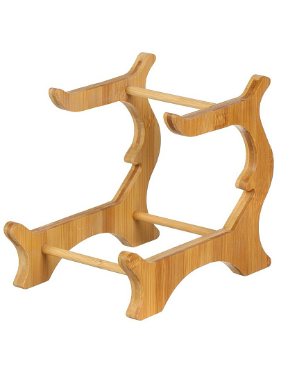 Блюдо керамика, бамбук, сервировочное, 23х20.3 см, двухъярусное, Y4-8301