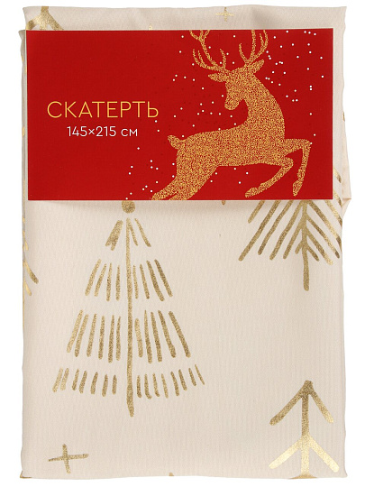 Скатерть 145х215 см, 100% полиэстер, Василиса, Золотой лес