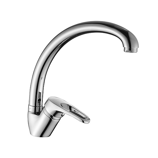 Смеситель одноручный для кухни высок. поворот. излив, картр. 35 мм, хром, DECOROOM, DR21021