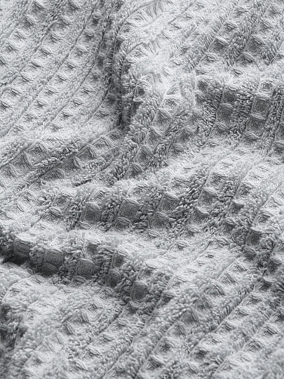 Полотенце банное 50х80 см, 100% хлопок, 450 г/м2, Рельеф, Bravo, светло-серое, Узбекистан, м7807_32