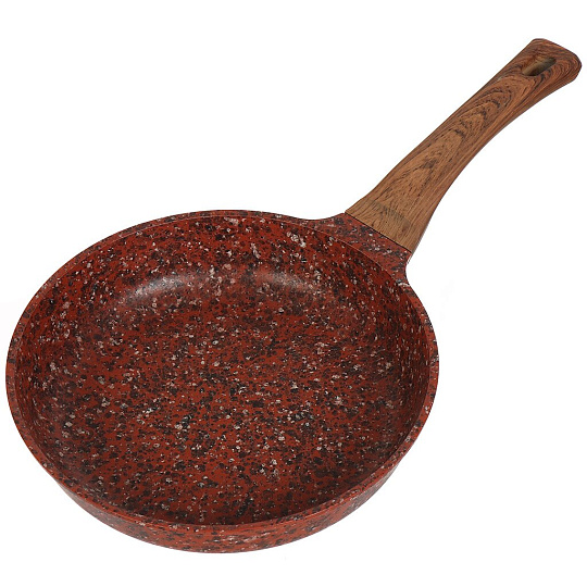 Сковорода алюминий, 24 см, антипригарное покрытие, Гурман, Granite Red, красная, ручка под дерево, ГМ2401 ГР