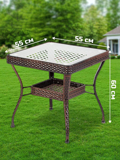 Мебель садовая Жасмин, стол, 55х55х60 см, 4 стула, 100 кг, 55х52х70 см, C010059
