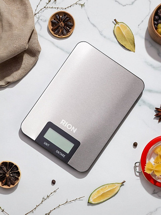 Весы кухонные электронные, металл, Rion, ZD-416, платформа, точность 3 г, до 5 кг, LCD-дисплей, ZD-416