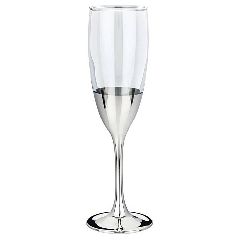 Бокал для шампанского, 170 мл, стекло, 6 шт, Черное море деми серебро, 194-602