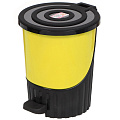 Контейнер для мусора пластик, 8 л, круглый, педаль, желтый, Dunya Plastik, 01061