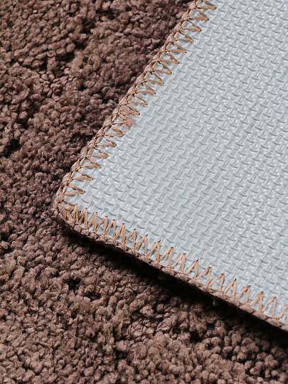 Коврик для ванной, 0.5х0.8 м, полиэстер, шоколад, Silvano, Клетка, Y4-11463