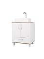 Тумба Doratiz, Гавайи, Venera 60, 2 двери, 1 ящик, под умывальник Luna, напольная, белый, дуб сонома, 9908.181 - фото 7