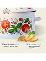 Кастрюля эмалированная сталь, 2 л, крышка сталь, цилиндрическая, Сибирские товары, Каприче, 3MD161P, белая, индукция - фото 4