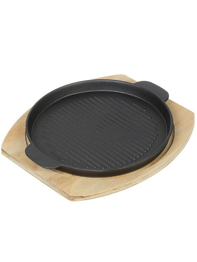 Сковорода чугун, 22х1.6 см, с подставкой, Y4-8884