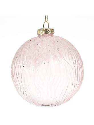 Елочный шар Иней, сиреневый, 10 см, стекло, XF24-SC009