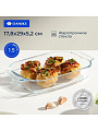 Форма для запекания стекло, 17.8х29х5.2 см, 1.5 л, прямоугольная, Daniks, HSAP15LN