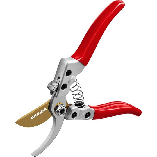 Секатор 205 мм, диаметр реза 20 мм, лезвие плоскостное, Grinda, G-13, рукоятка алюминий, 423113