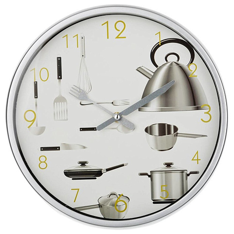 Часы настенные кварцевые "chef kitchen" 30х30х4 см.диаметр циферблата=27 см, 220-206
