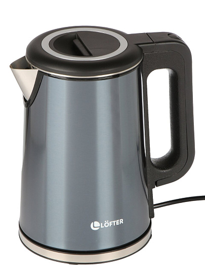 Чайник электрический Lofter, CZ-S180, графит, 1.7 л, скрытый нагревательный элемент, 1800 Вт, скрытый нагревательный элемент, автоотключение, нержавеющая сталь