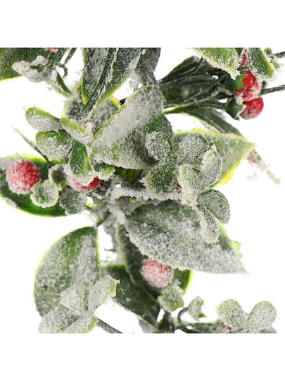 Венок рождественский 40 см, с ягодами, заснеженный, SYHHA-0823075