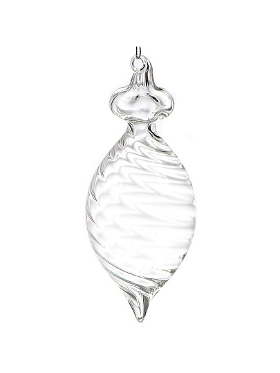 Елочное украшение Веретено, прозрачное, 10 см, стекло, XF24-SC013