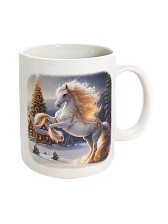 Кружка керамика, 350 мл, Новогодняя лошадь, МФК, MFK20591
