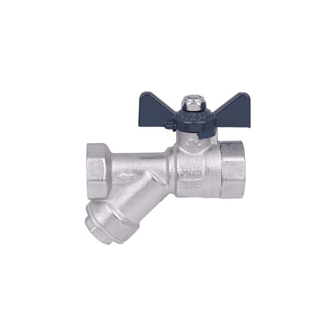 Кран для воды с фильтром бабочка 1/2", г-г, ручка, AquaLink