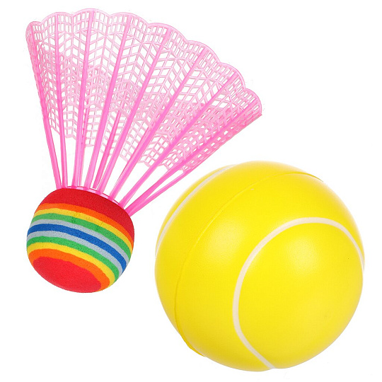 Ракетки для бадминтона 2 шт, 62х28 см, мяч, волан, D040006