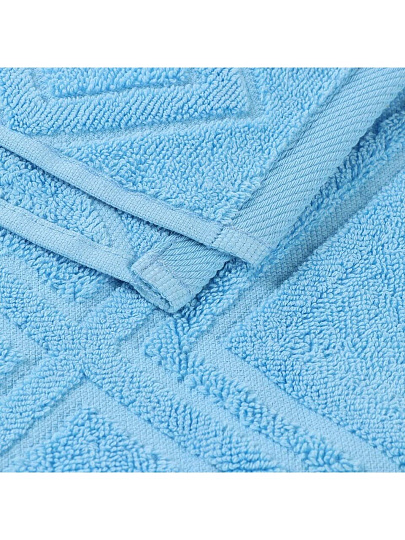 Полотенце банное 70х140 см, 100% хлопок, 450 г/м2, жаккард, Ромбы 4443, Авангард, голубое, 62, Россия, С81-ЮА