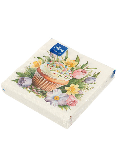 Салфетки Pero, Prestige Весенний кекс, 20 шт, 3 сл, 33х33 см, 3767