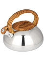 Чайник нержавеющая сталь, 3 л, со свистком, зеркальный, ручка бакелитовая в цвет дерева, Daniks, индукция, MSY-A010 -1 - фото 7