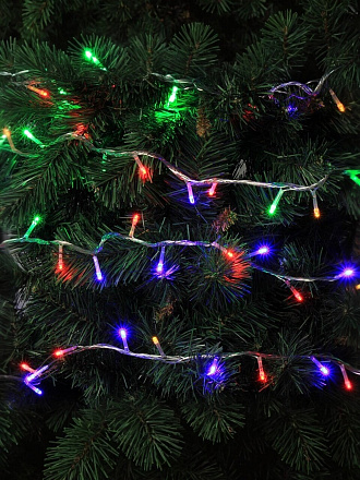 Гирлянда 200 ламп, 10 м, 8 режимов, свет мультиколор, прозрачная, сетевая, Y4-5645