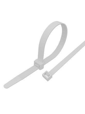 Хомут стяжной кабельный, 2.5х200 мм, нейлон, 100 шт, белый, PROconnect, 57-0200-4