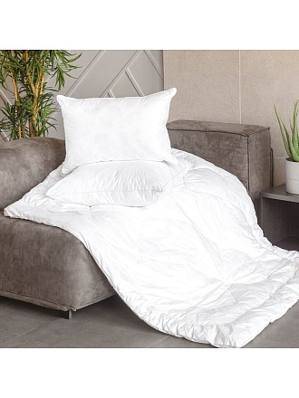 Одеяло 1.5-спальное, 140х205 см, Лебяжий искусственный пух, 300 г/м2, зимнее, чехол 100% хлопок, кант, Verossa