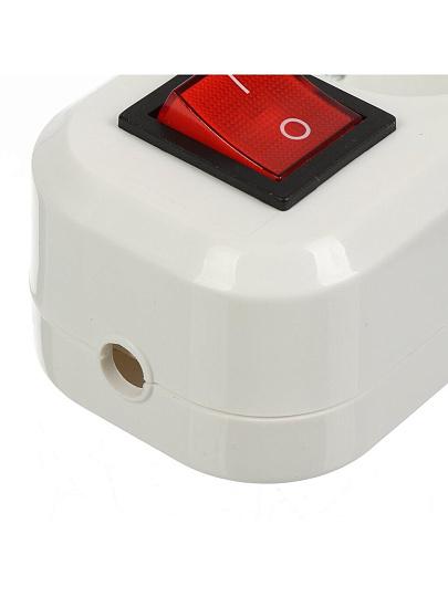 Колодка розеточная 5 гнезд, с заземлением, 16 А, выключатель, General Lighting Systems, Easy GSB-16-5-G-S-IP20, 470060